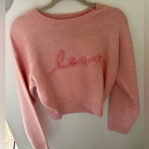 Endless Rose Love Chenille Sweater in light pink